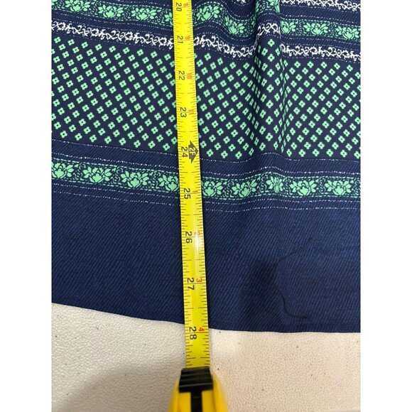 Gap Mix Print Pintuck Long Sleeve Tops Size Large Paisley Navy & Green Flowy - Picture 12 of 12